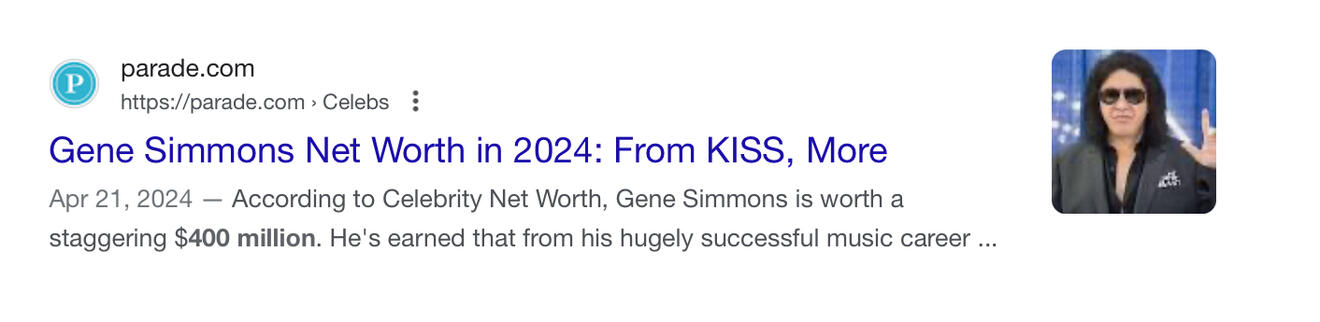 agencyH1 KISS Gene Simmons networth